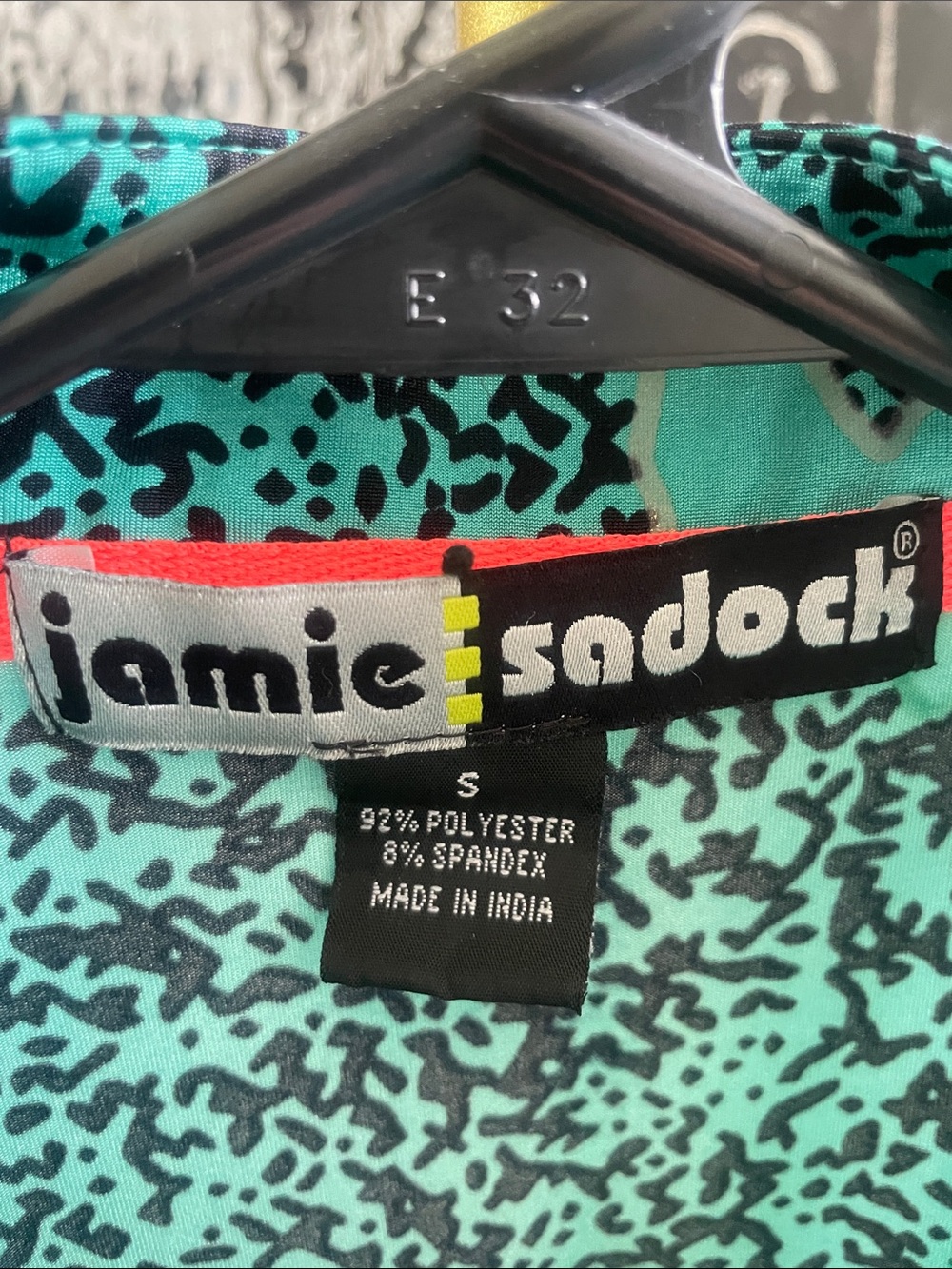 jamie sadock Teal and Black Patterned Top golf top - Picture 2 of 8